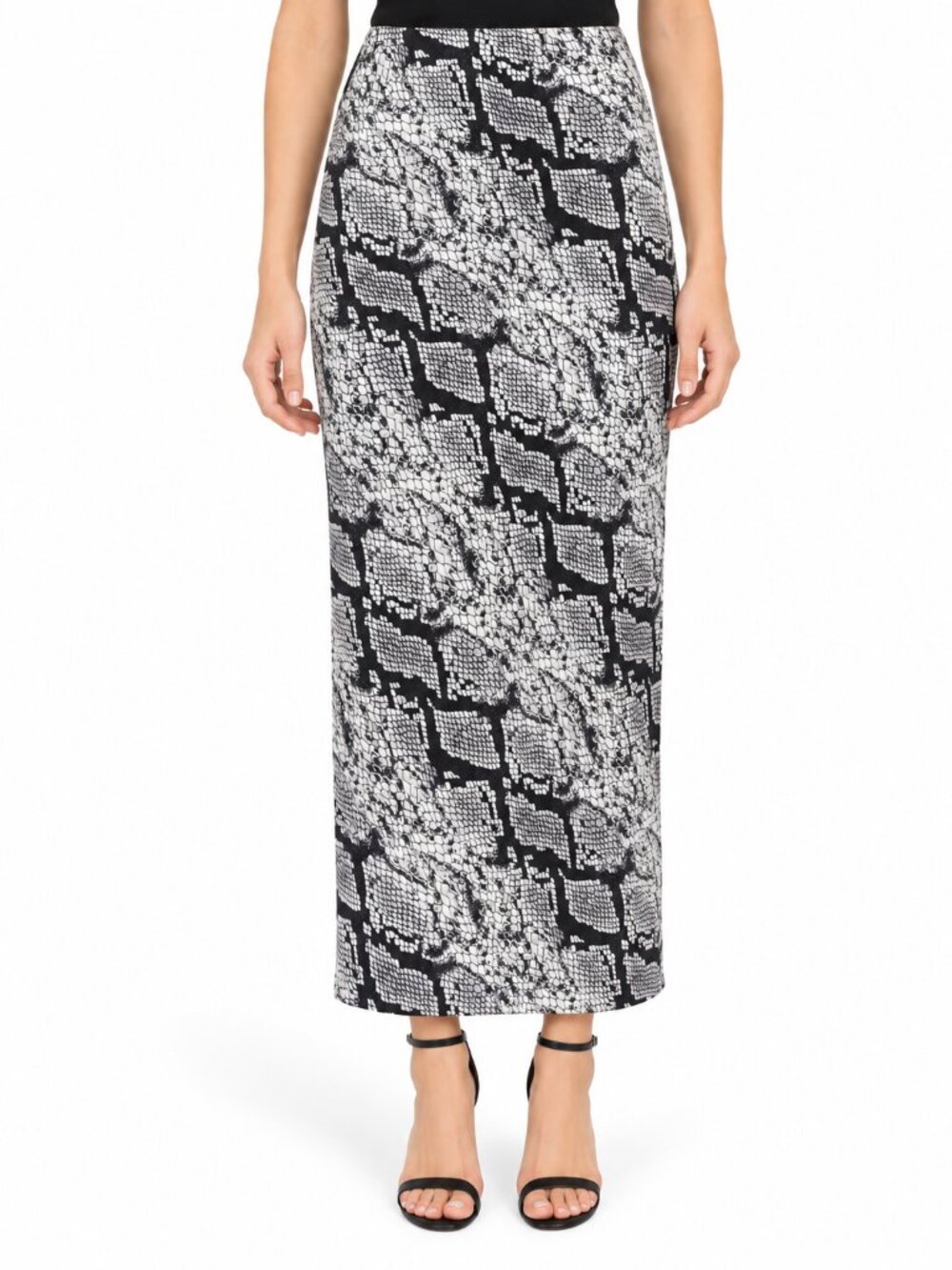 Theory Python Silk Maxi Slip Skirt Black and White Snake Print XP NWT